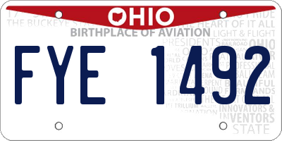 OH license plate FYE1492