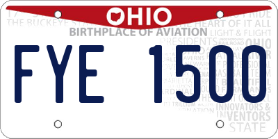 OH license plate FYE1500