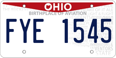 OH license plate FYE1545