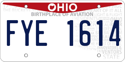 OH license plate FYE1614