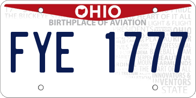 OH license plate FYE1777