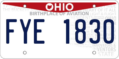 OH license plate FYE1830