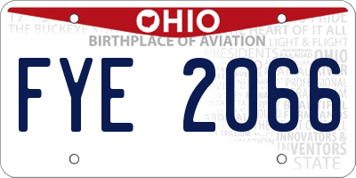 OH license plate FYE2066