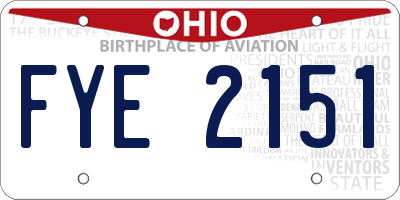 OH license plate FYE2151