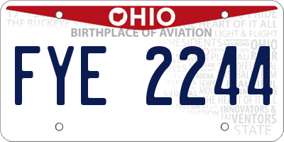 OH license plate FYE2244