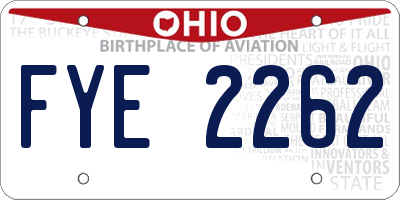 OH license plate FYE2262
