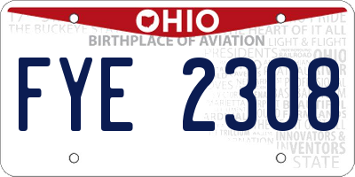 OH license plate FYE2308