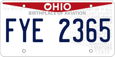 OH license plate FYE2365