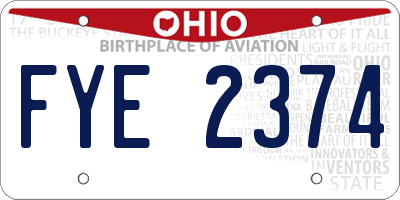 OH license plate FYE2374