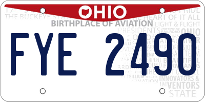 OH license plate FYE2490