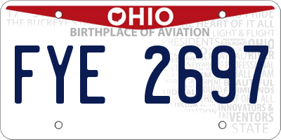 OH license plate FYE2697