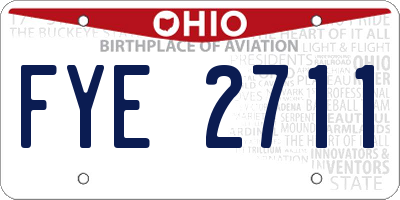 OH license plate FYE2711