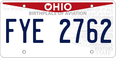 OH license plate FYE2762