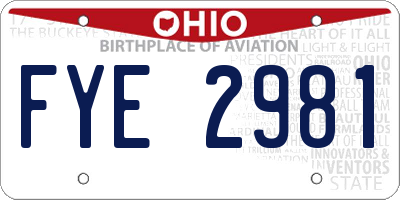 OH license plate FYE2981