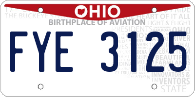 OH license plate FYE3125