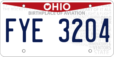 OH license plate FYE3204