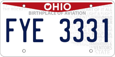 OH license plate FYE3331
