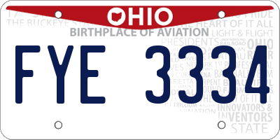OH license plate FYE3334