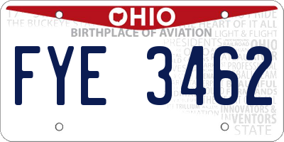OH license plate FYE3462