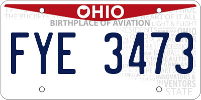 OH license plate FYE3473