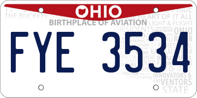 OH license plate FYE3534