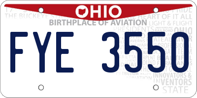 OH license plate FYE3550