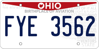 OH license plate FYE3562