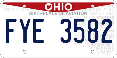 OH license plate FYE3582