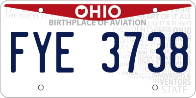 OH license plate FYE3738