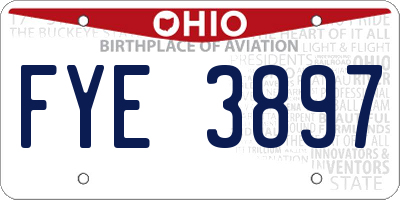 OH license plate FYE3897