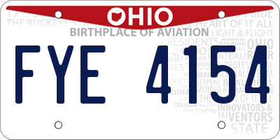 OH license plate FYE4154