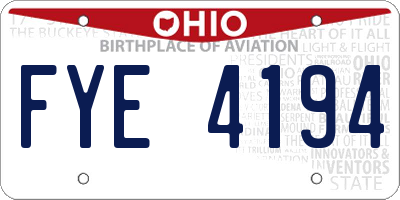 OH license plate FYE4194