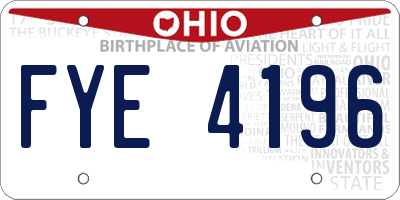 OH license plate FYE4196
