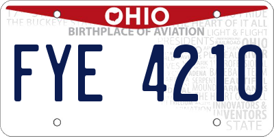 OH license plate FYE4210