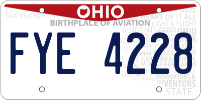 OH license plate FYE4228
