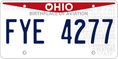 OH license plate FYE4277