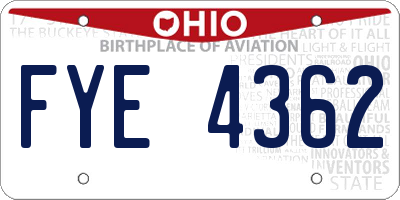 OH license plate FYE4362
