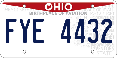 OH license plate FYE4432