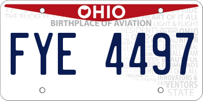OH license plate FYE4497