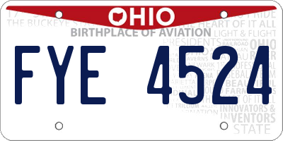 OH license plate FYE4524