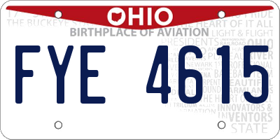 OH license plate FYE4615