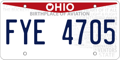 OH license plate FYE4705