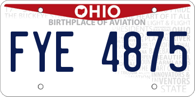 OH license plate FYE4875