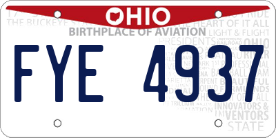 OH license plate FYE4937
