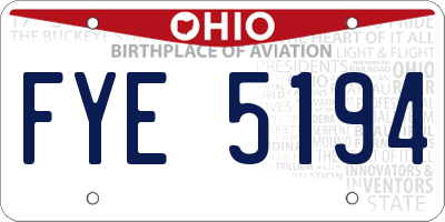 OH license plate FYE5194