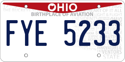 OH license plate FYE5233