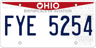 OH license plate FYE5254
