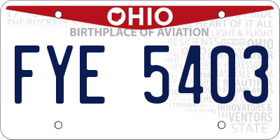 OH license plate FYE5403