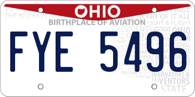 OH license plate FYE5496