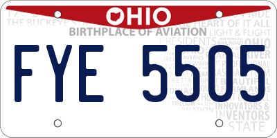 OH license plate FYE5505